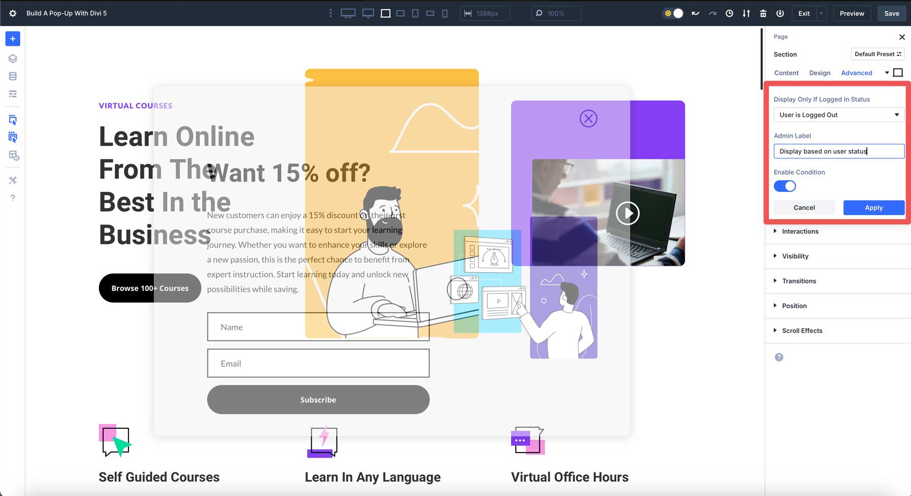 Divi 5でポップアップを作成します