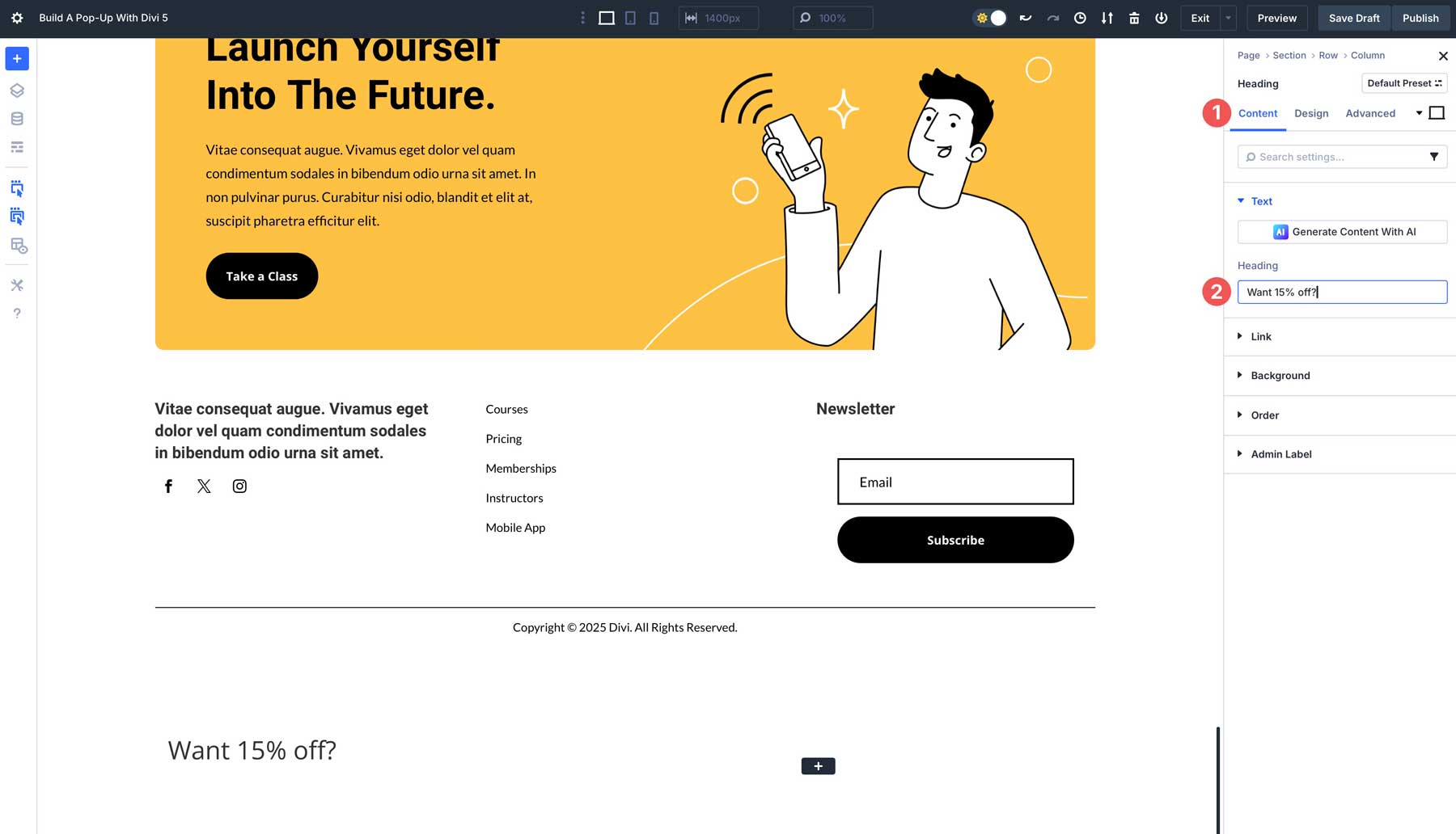 Divi 5でポップアップを作成します