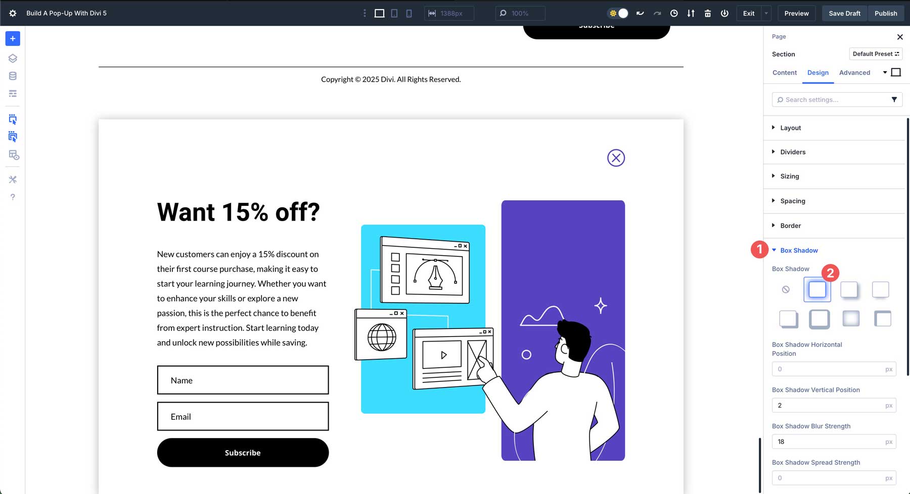 Divi 5でポップアップを作成します