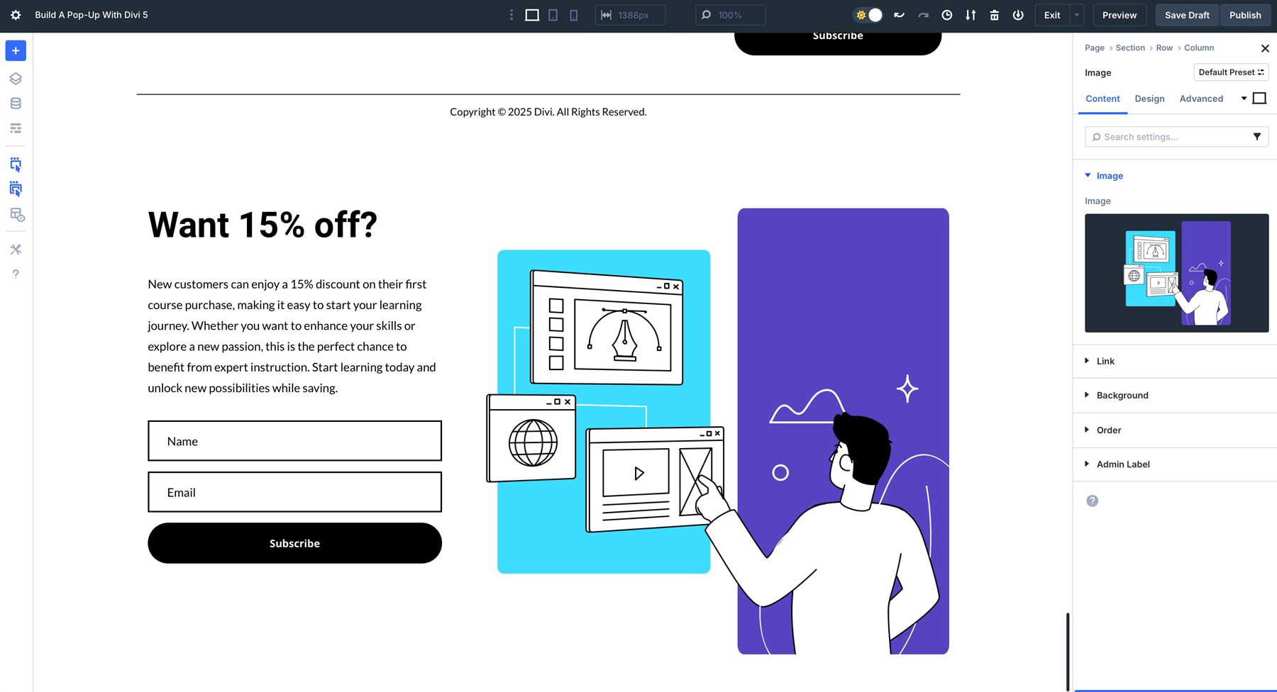 Divi 5でポップアップを作成します