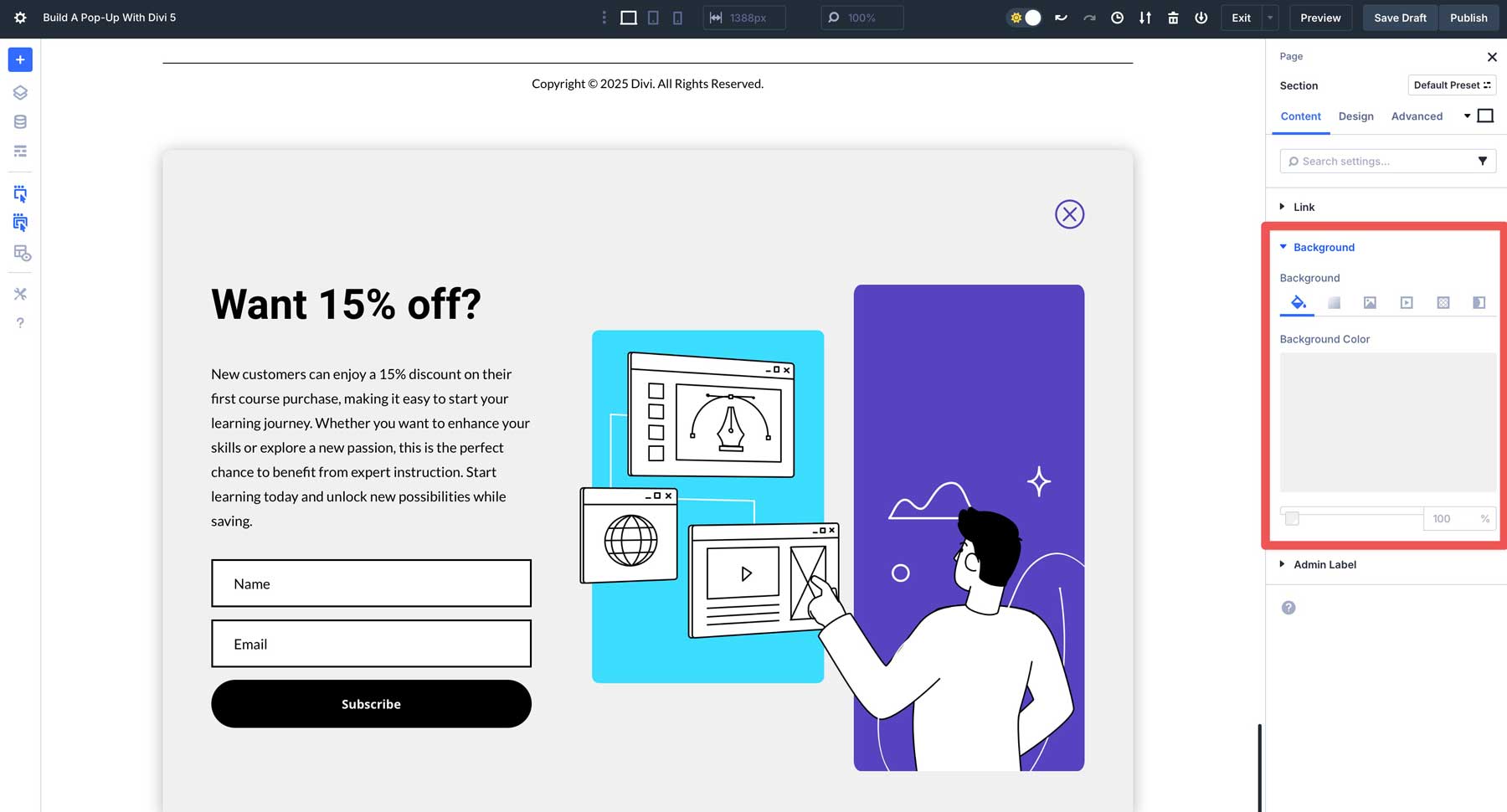 Divi 5でポップアップを作成します
