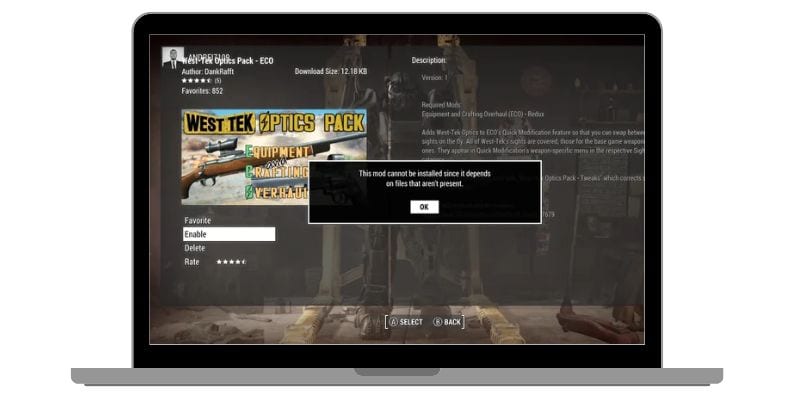 Corrigir Fallout 4 Eco Redux não está funcionando