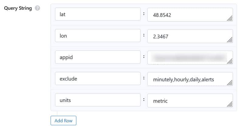 wpgetapi'deki API parametreleri