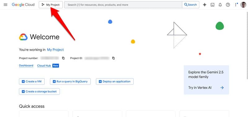 Yeni Google Bulut Projesi Oluşturun