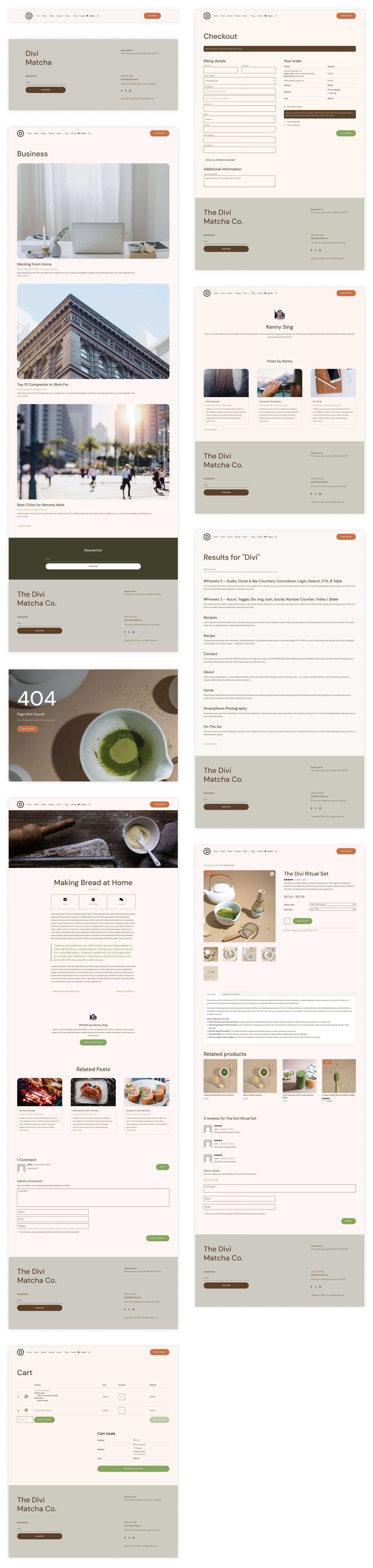 Divi için Matcha Starter sitesi