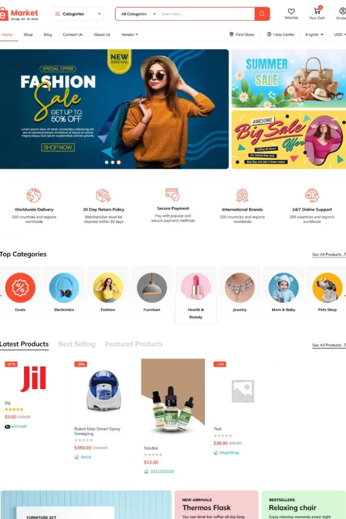 WCFMプラグイン12と互換性のある12の最高のWooCommerceテーマ12 emarket 3569