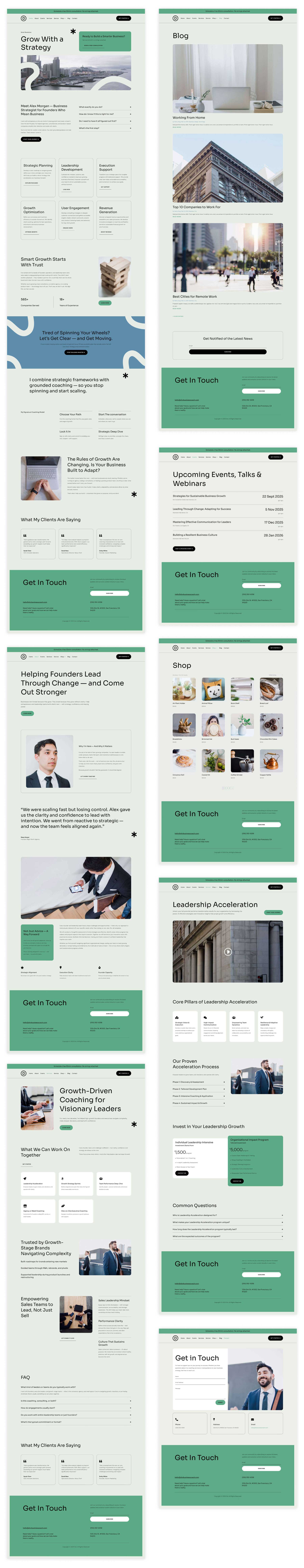 Site de démarrage de coaching d'entreprise pour divi