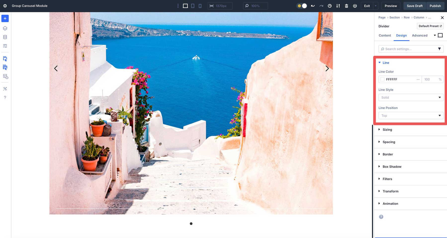 Divi 5의 그룹 회전식 모듈