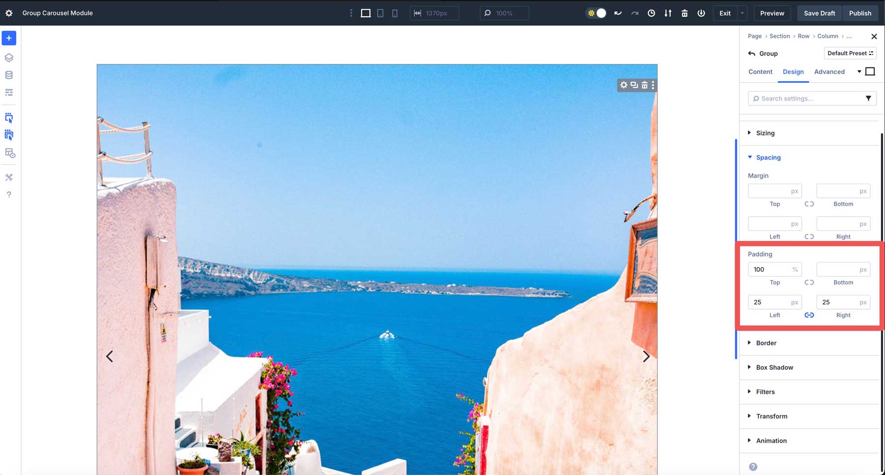 Divi 5의 그룹 회전식 모듈