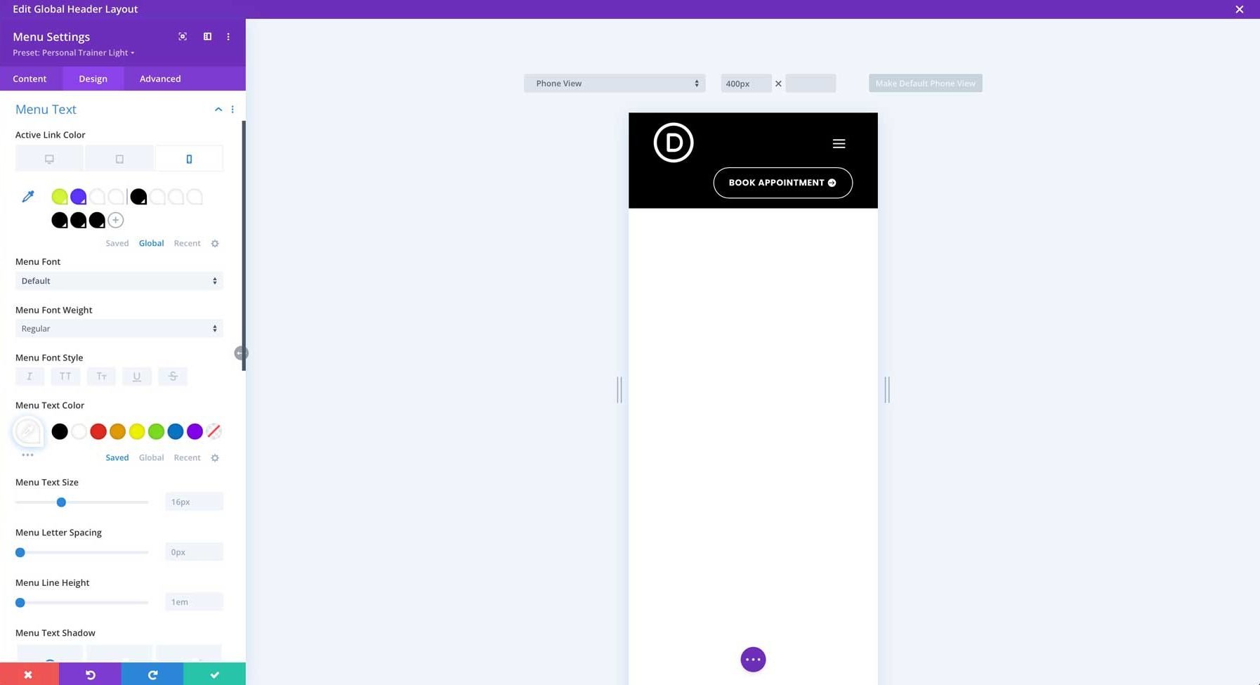 Site de pornire a antrenorului personal pentru Divi