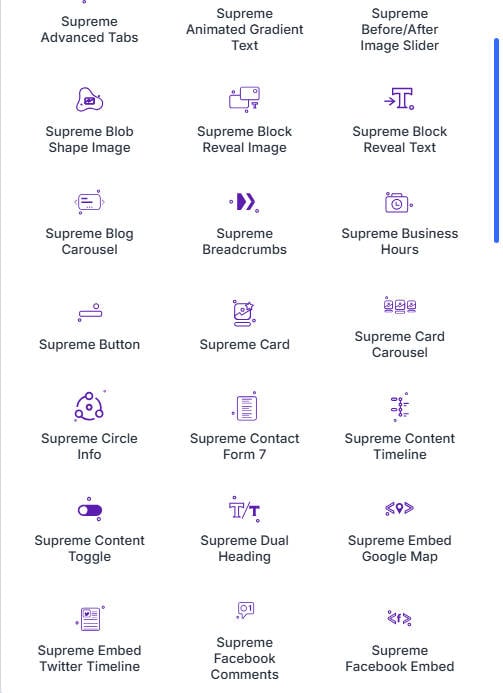 Seleccionador de módulos con módulos Supreme Pro en Divi 5