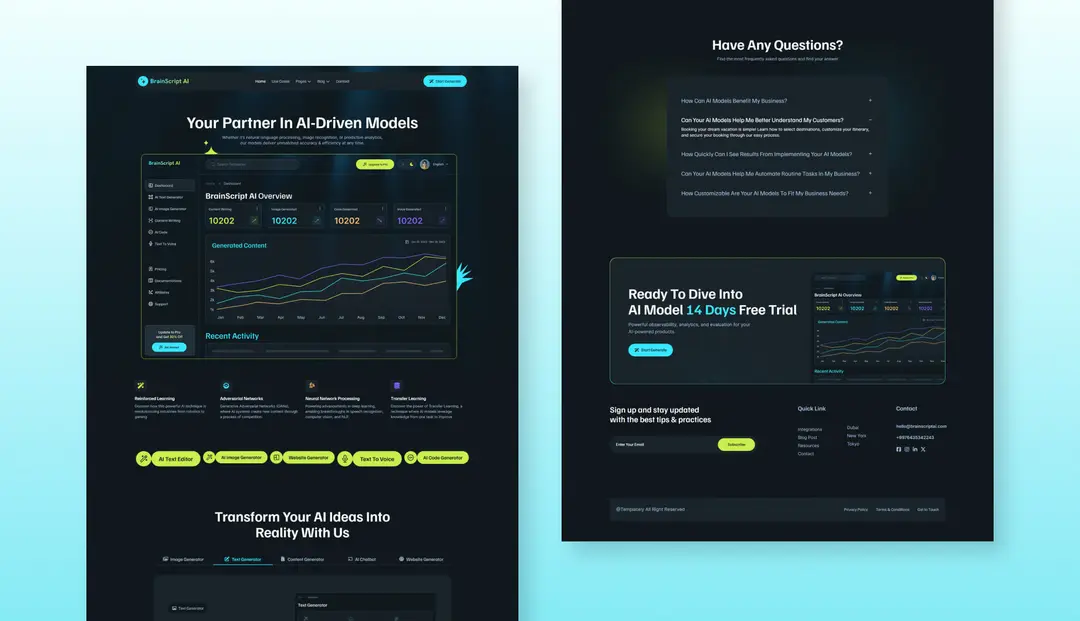 多目的AI SAAS Webサイトテンプレート Multipurpose AI SaaS Website Template