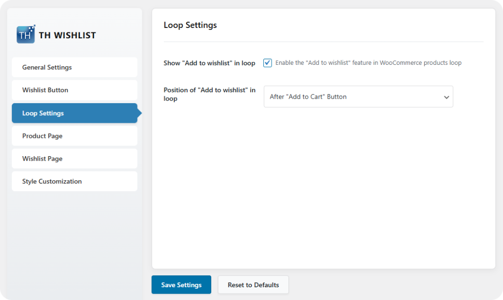wishlist Loop Settings 1