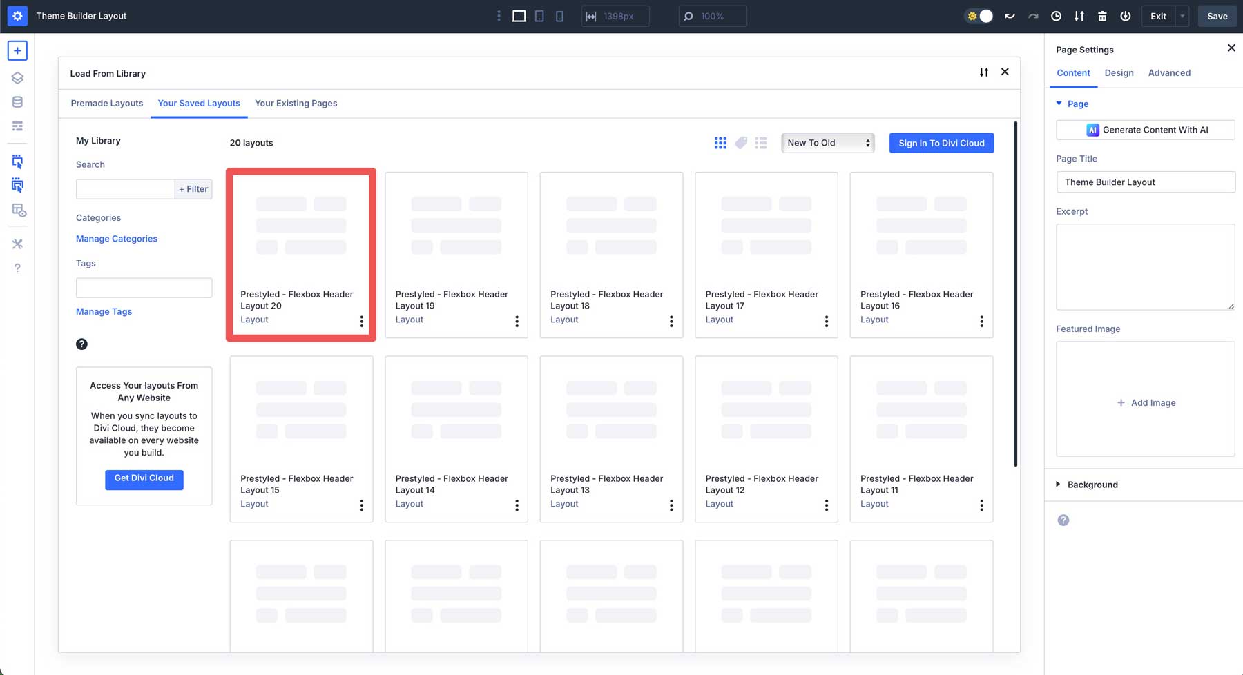 En-têtes Flexbox pour Divi 5