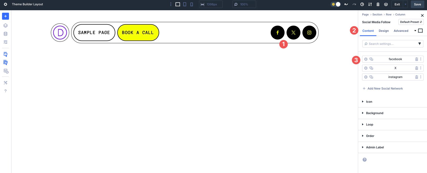 En-têtes Flexbox dans Divi 5