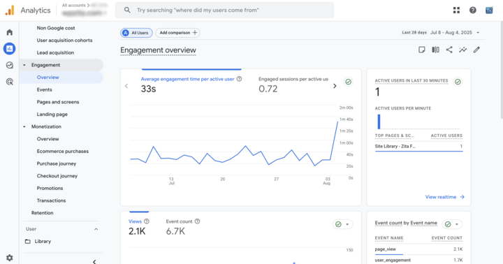 什麼是Google Analytics(分析)?如何將其用於網站優化10 engagement overview