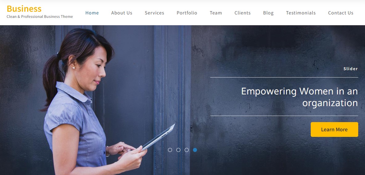 비즈니스 원 페이지 - 한 페이지 WordPress 테마