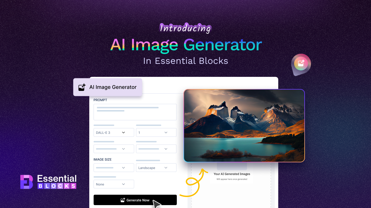 เครื่องกำเนิดภาพ AI จากบล็อกที่จำเป็น AI Image Generator from Essential Blocks