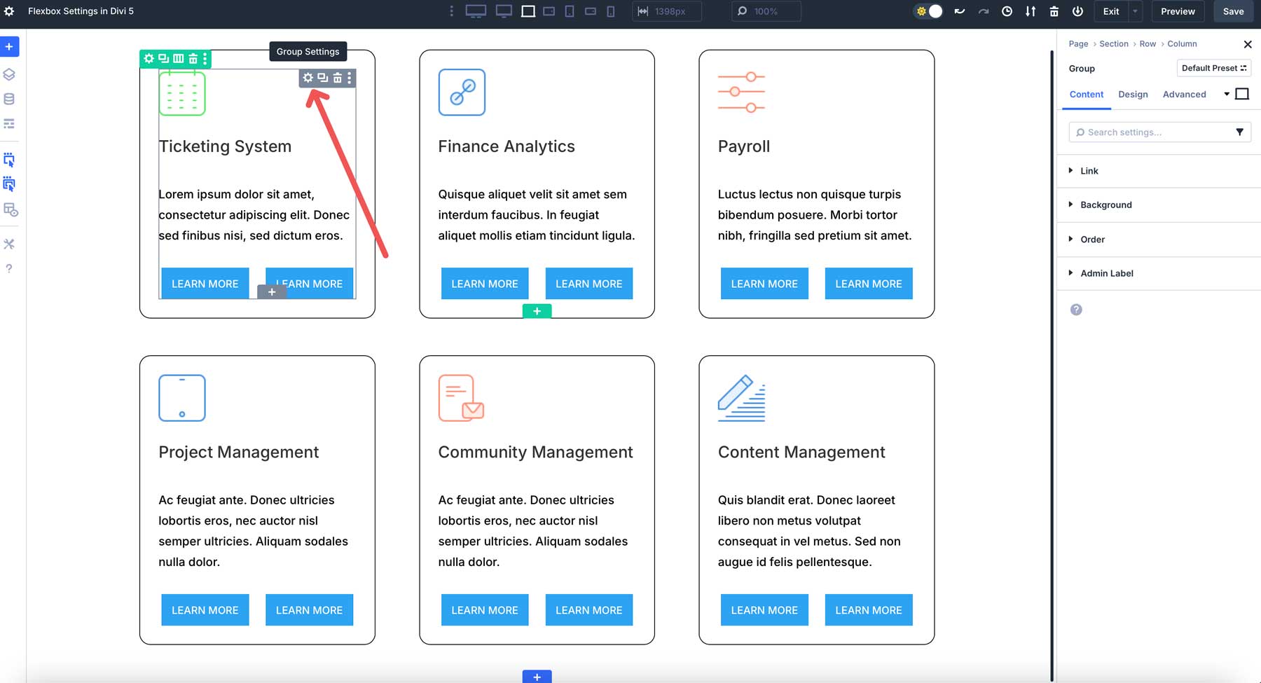 Divi 5中的Flexbox設置