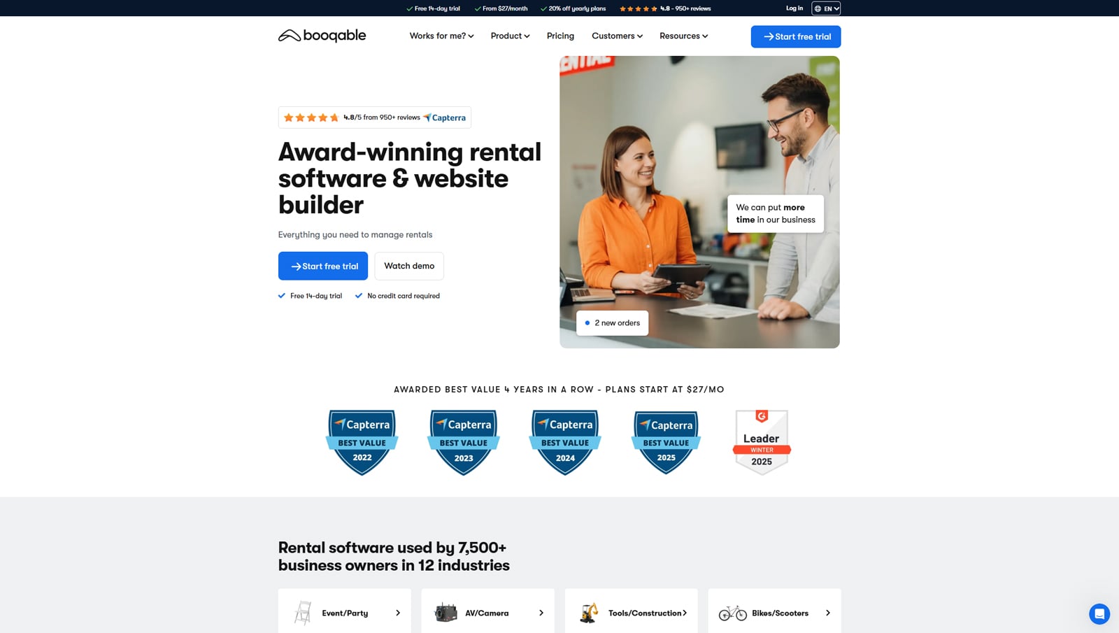 Booqableの表現、レンタルバックオフィスを備えた人気のある予約管理プラットフォーム用の柔軟なプラグイン。