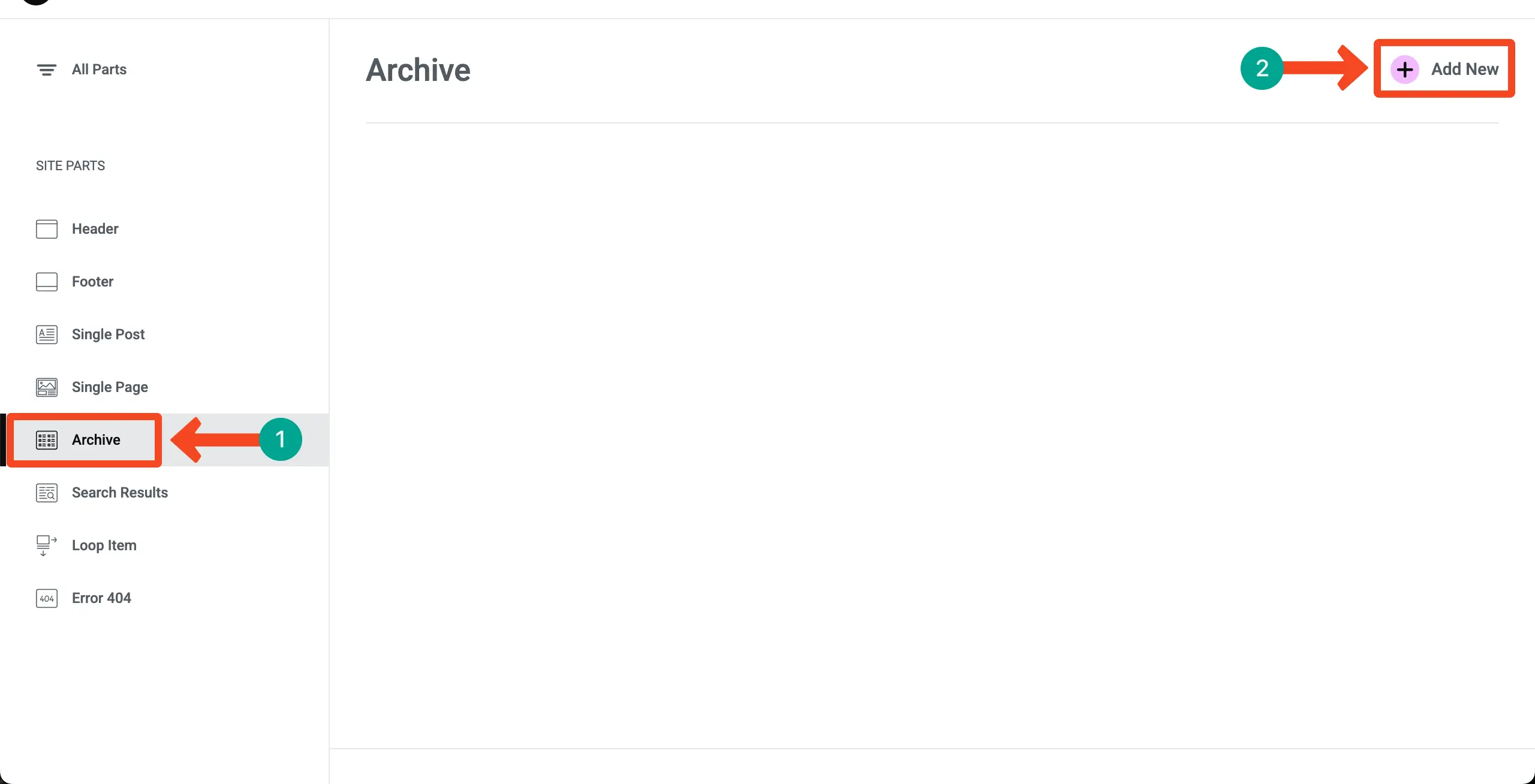Elementor 3を使用してWordPressのカテゴリ別にブログ投稿を表示する方法 Open an archive page editor