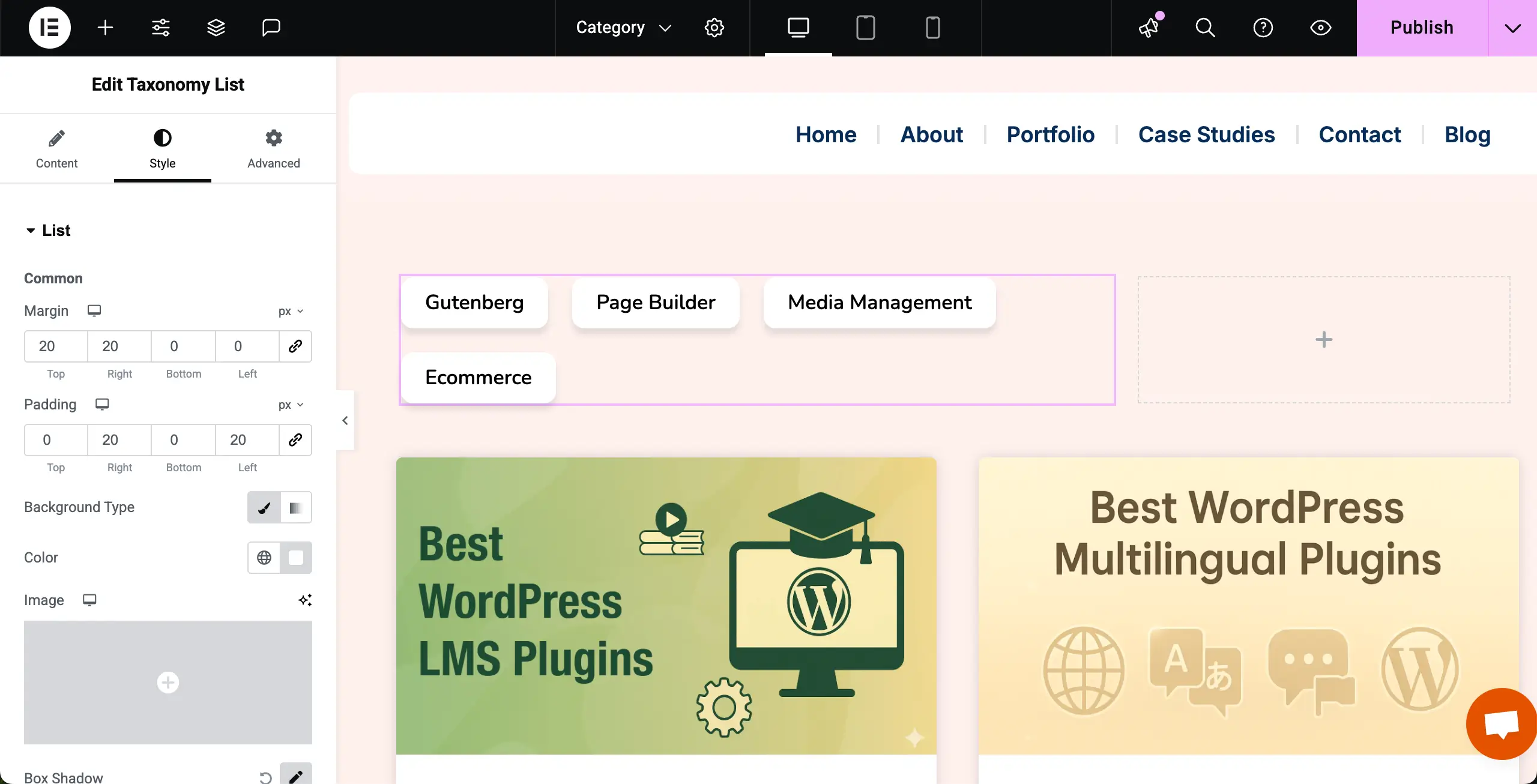 Elementor 30を使用してWordPressのカテゴリ別にブログ投稿を表示する方法 Stylize the Taxonomy Lists widget