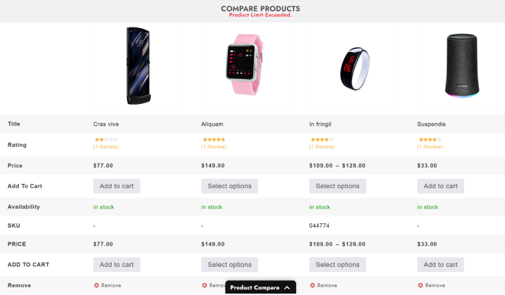 compare product