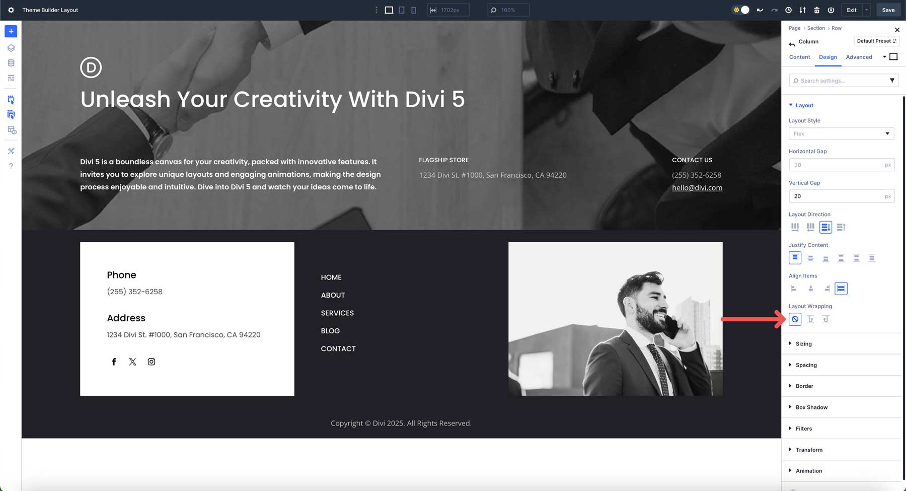 Футболки Flexbox для Divi 5