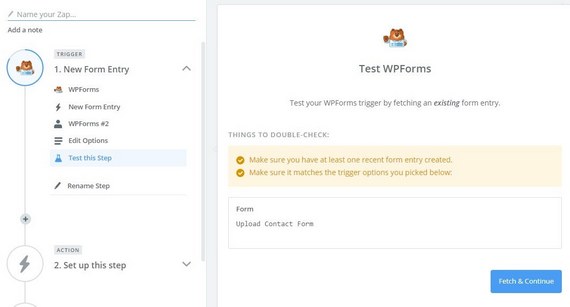اختبار wpforms تحميل إلى google drive zap