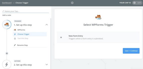 حدد مشغل wpforms لإرسال تحميلات Wordpress إلى google drive