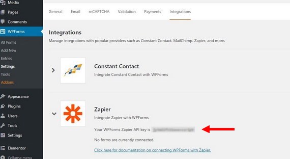 يتيح لك ووردبريس استخدام zapier للتحميل على محرك جوجل