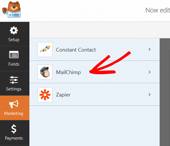 إنشاء حقول مخصصة MailChimp - إعدادات MailChimp Addon