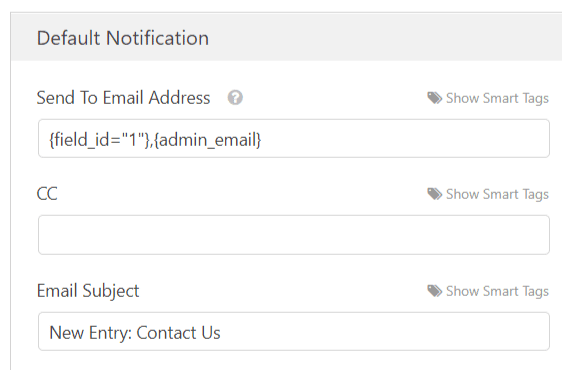 การตั้งค่าการแจ้งเตือนแบบฟอร์มเริ่มต้นใน wpforms