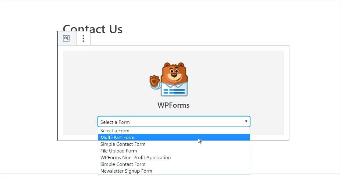 çok parçalı formunuzu seçin