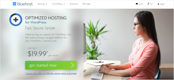 Bluehost Optimized Hosting สำหรับ WordPress