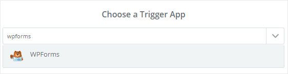 wähle WPForms als Trigger-App