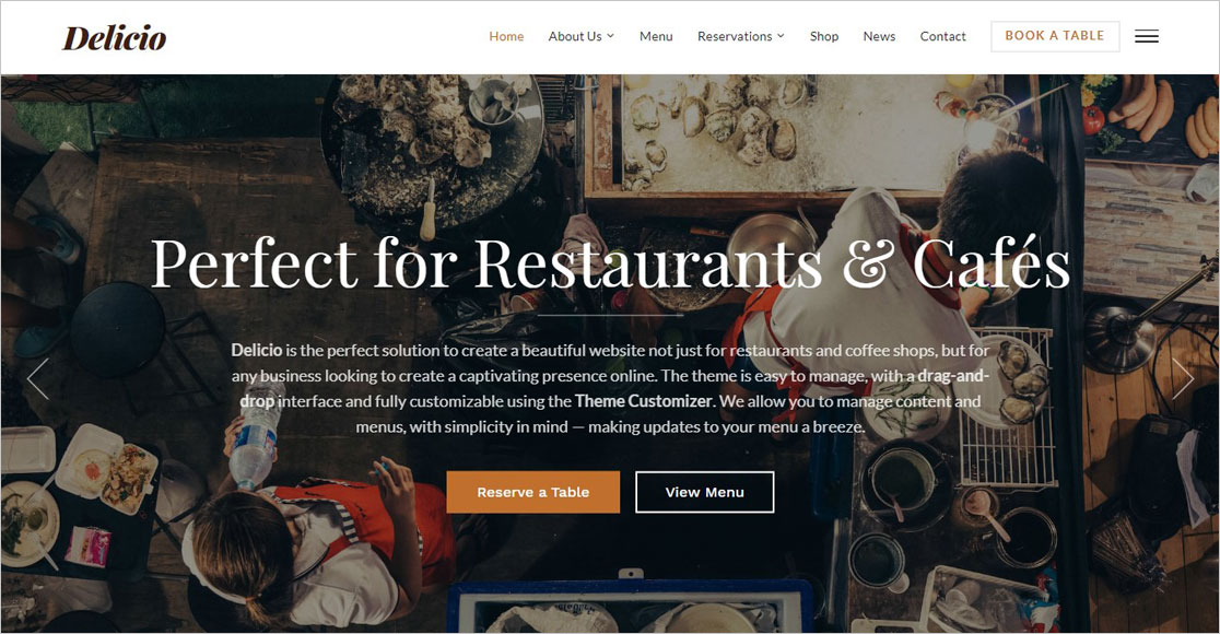 Delicio лучшие темы для ресторанов на wordpress