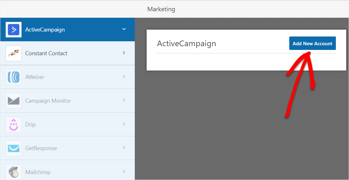 将新帐户添加到 wordpress 中的 activecampaign 表单