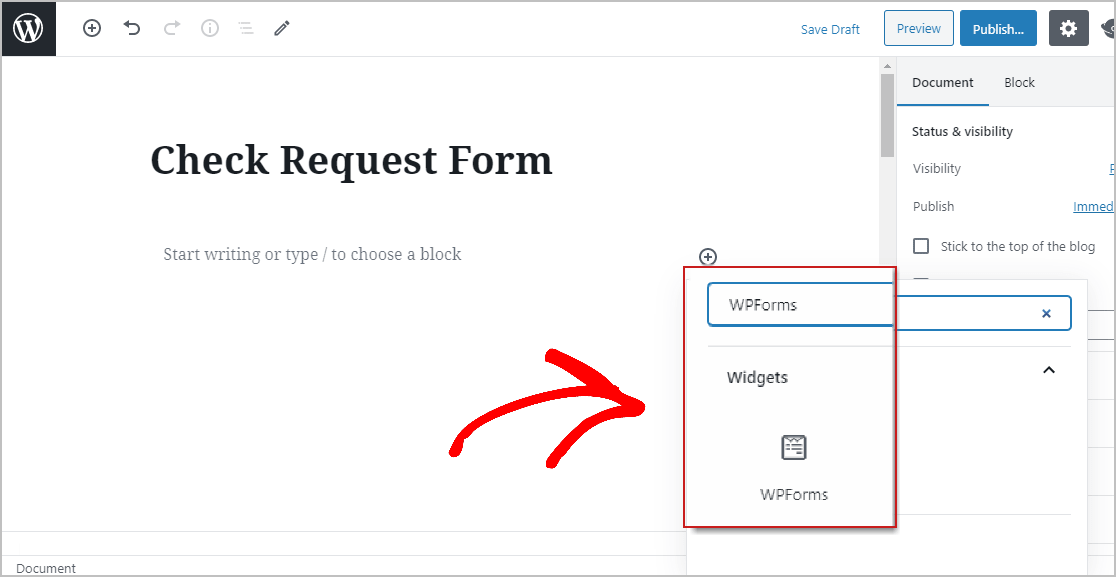 Cliquez sur l'icône WPForms