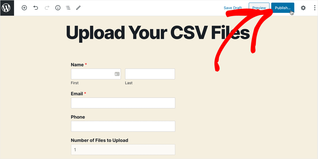 Publier le formulaire de téléchargement CSV