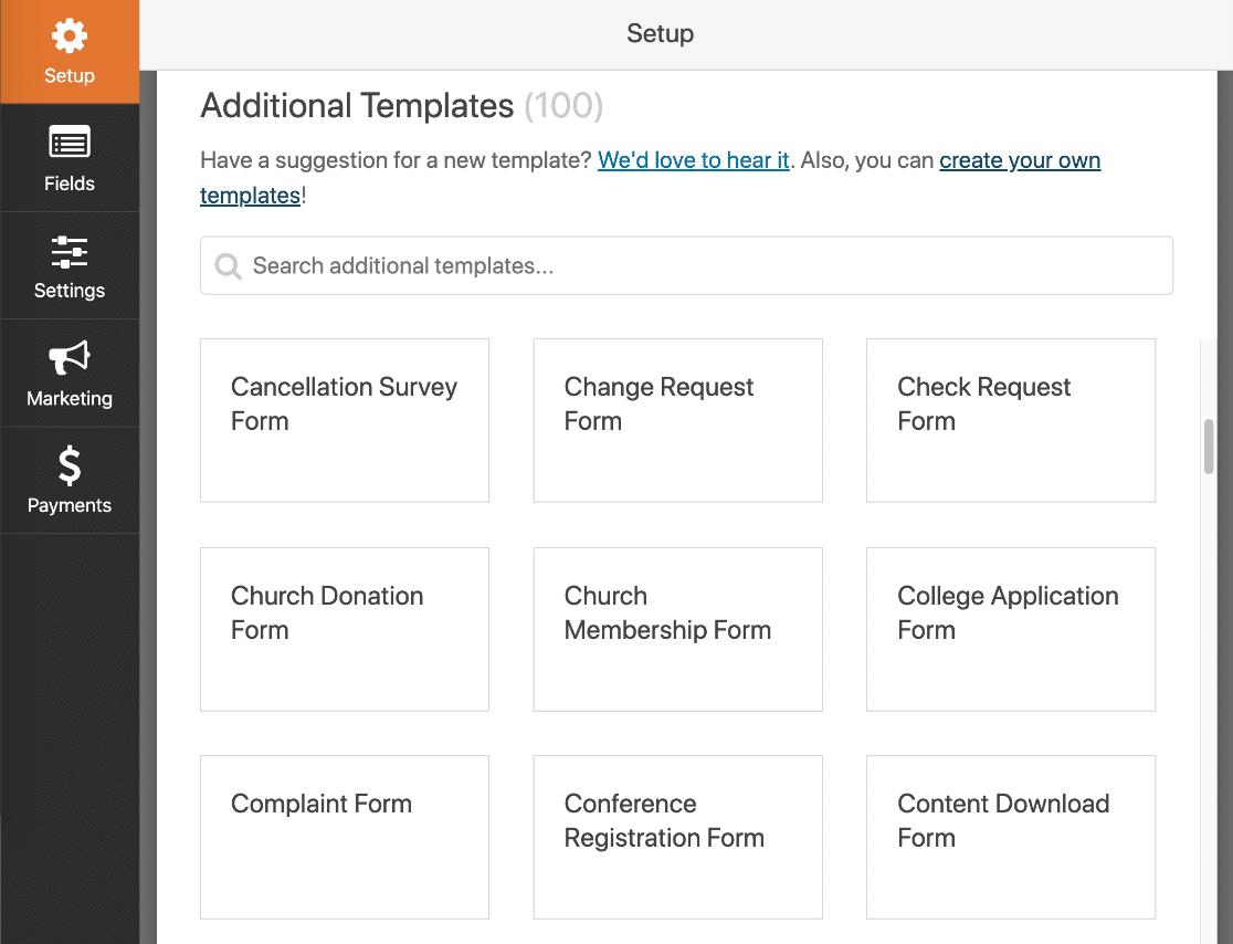 Templat formulir WPForms