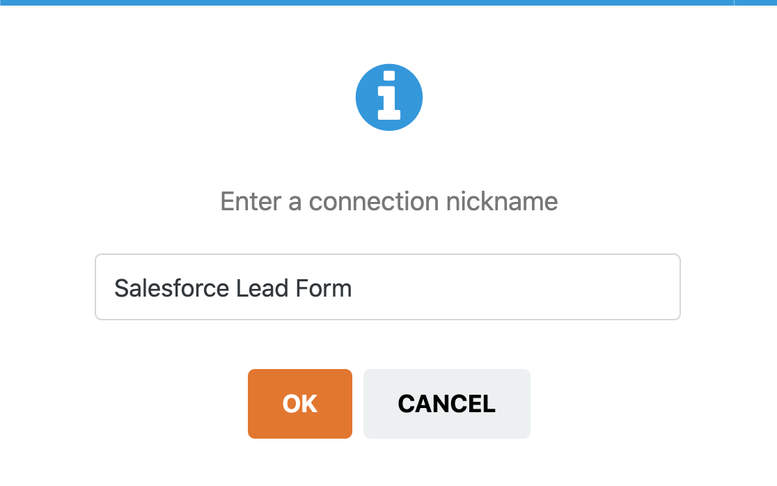 Nom d'intégration de Salesforce WordPress