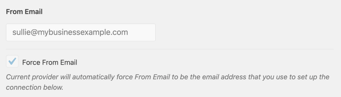 Von E-Mail in WP Mail SMTP ausgegraut