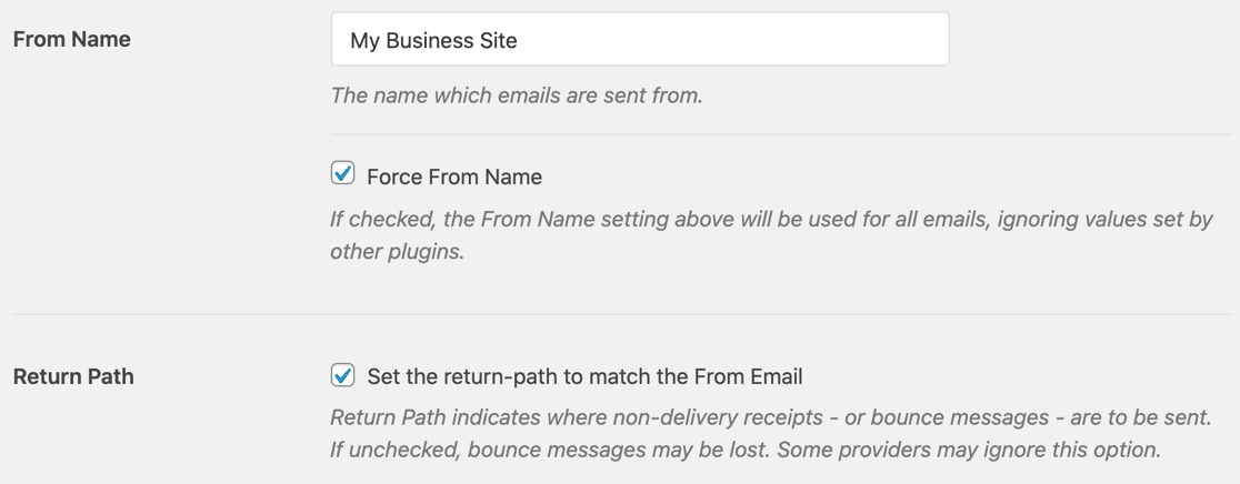 Von Name in Zoho Mail SMTP erzwingen