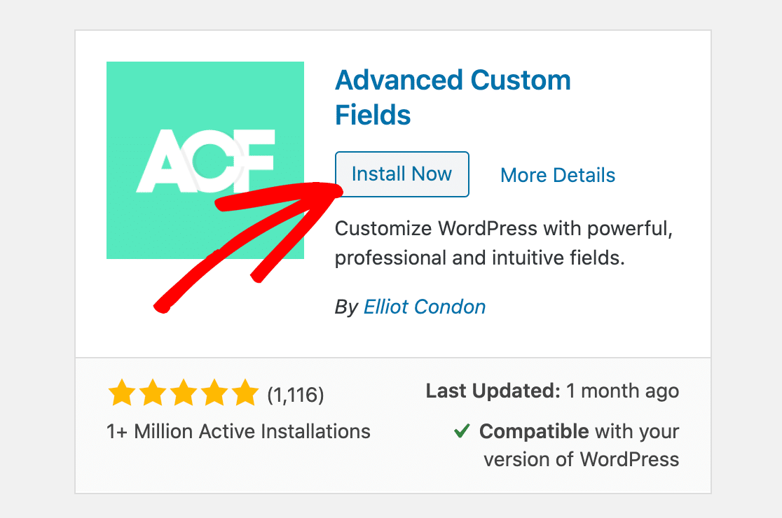 Advanced CustomFieldsプラグインをインストールします