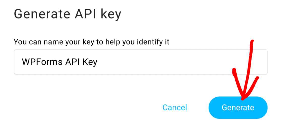 Genera chiave API per WordPress