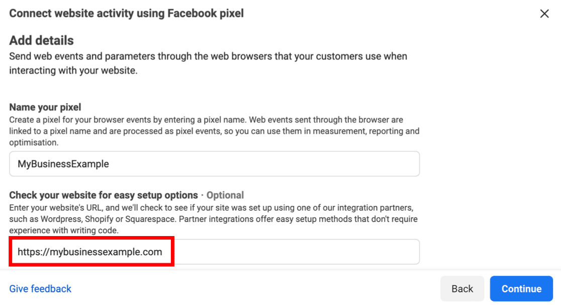 Facebook Pixel de fácil configuração