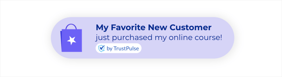 Przykład powiadomienia dowodu społecznego w TrustPulse