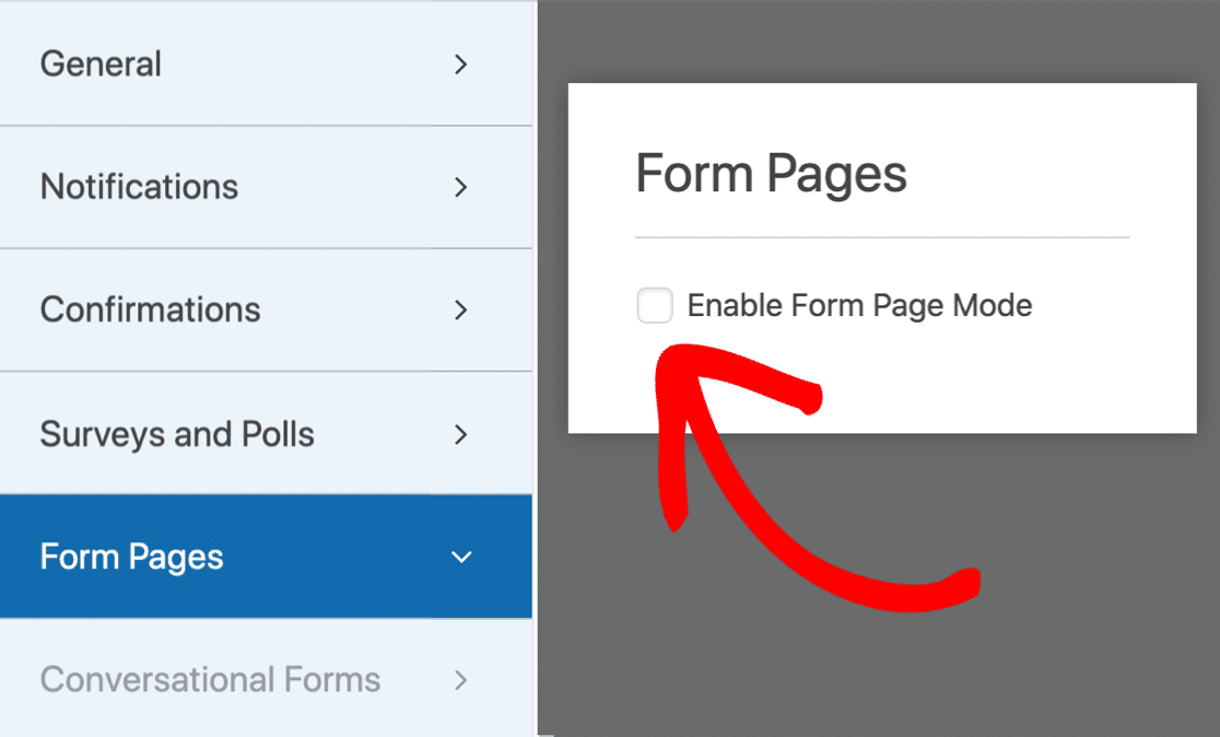 Aktywuj tryb strony docelowej formularza w WordPress
