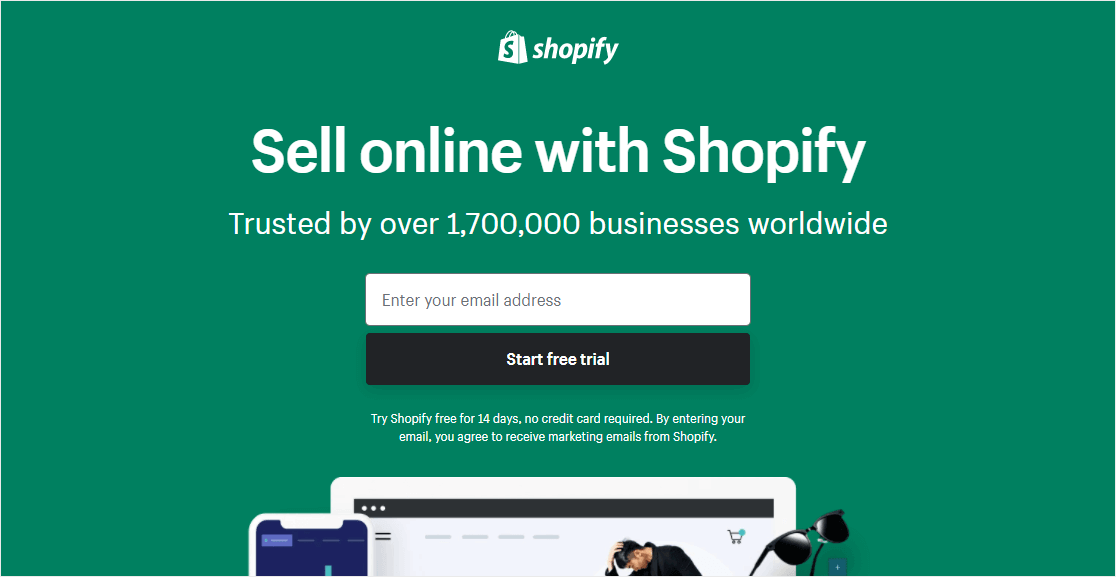 shopifyホームページ